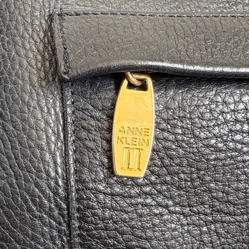 Anne Klein Black Leather Crossbody Bag